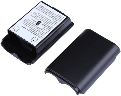 Čierny kryt, chlopňa, kôš na batérie, XBOX 360 ovládač