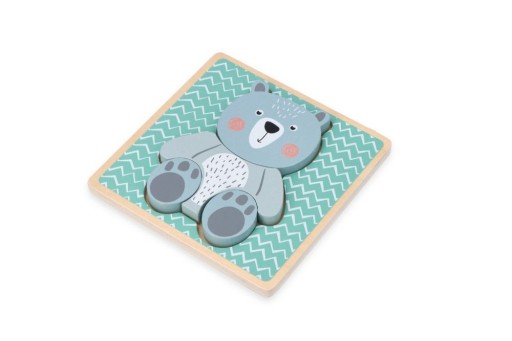 Puzzle pre deti Drevené puzzle medvedík 4 prvky Drevené puzzle