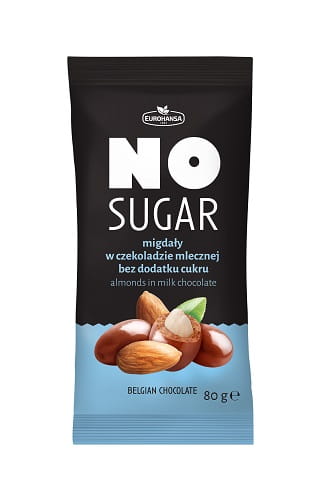 Eurohansa Mandle in No Sugar mliečna čokoláda bez cukru 80 g