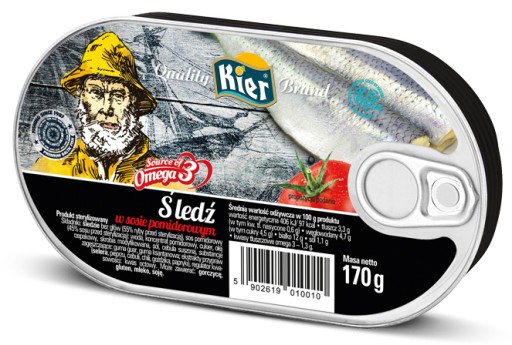 Sleď v paradajkovej omáčke v plechovke Omega3 Sleď v paradajkovej omáčke 170g KIER