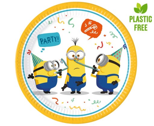 Papierové narodeninové taniere Minions 23 cm 8 ks.