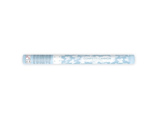 SHOOTING TUBE BUTTERFLY konfety biely hodvábny papier 60 cm na svadobnú hostinu