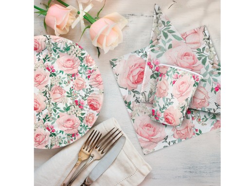 Papierové taniere Roses 23 cm 8 ks.