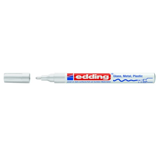 OIL MARKER WHITE EDDING 751 okrúhly hrot, 1-2mm, lakovaný, PREMIUM