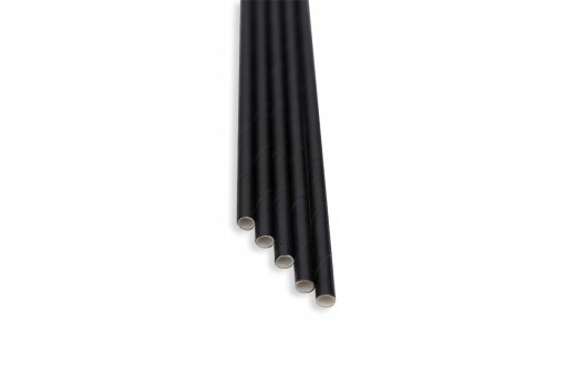 THICK SHORT ekologické papierové slamky na nápoje ČIERNA 8x140mm 250 ks