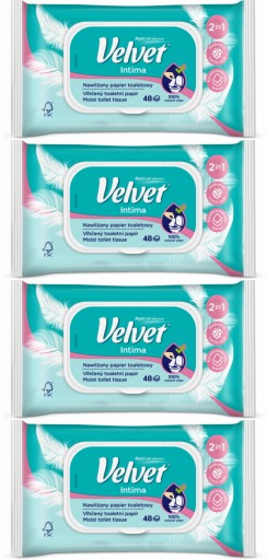 VELVET Vlhčený papier INTIMA 48 ks