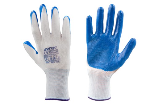 NITRILOVÉ RUKAVICE 12 PÁROV PRACOVNÉ RUKAVICE S POVLAKOVANÍM SILNÉ VEĽKOSŤ 10-XL