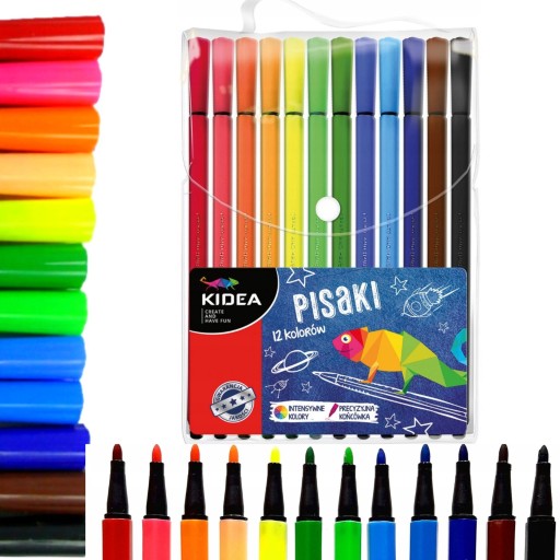 Fixky, fixky, v kufríku, 12 farieb, KIDEA