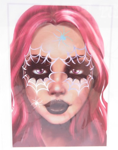 HALLOWEENSKÝ KOSTÝM NALEPENÝ MAKEUP PAVÚK