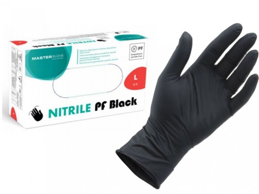 ČIERNE NITRILOVÉ rukavice, bez púdru, veľkosť L, 100 ks