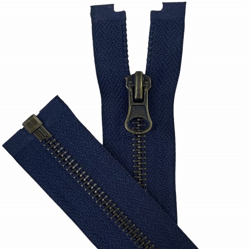 KOVOVÝ Zips VT10 90 cm NÁMORNÍCKA MODRÁ 1 ks.