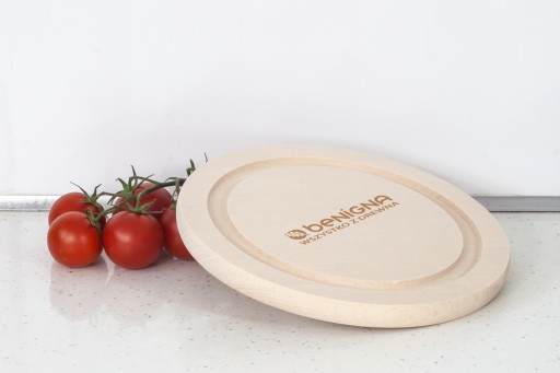 Doska na krájanie pr. 20 cm bukové drevo s vyrytým logom