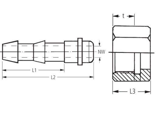 Konektor zváracej hadice GW 1/4 pre 6mm hadicu