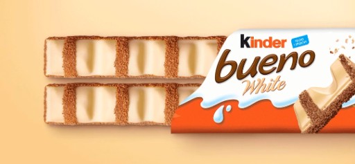5 x Kinder Bueno biela oblátková tyčinka, biela čokoláda, lieskovoorieškový krém, 39 g