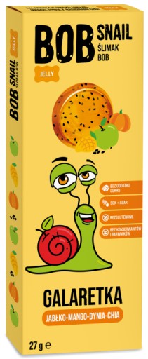 SLIMÁK Bob Slimák ŽELÉ jablko-mango-tekvica-chia 27 g | PRÍRODNÉ ŽELÉ