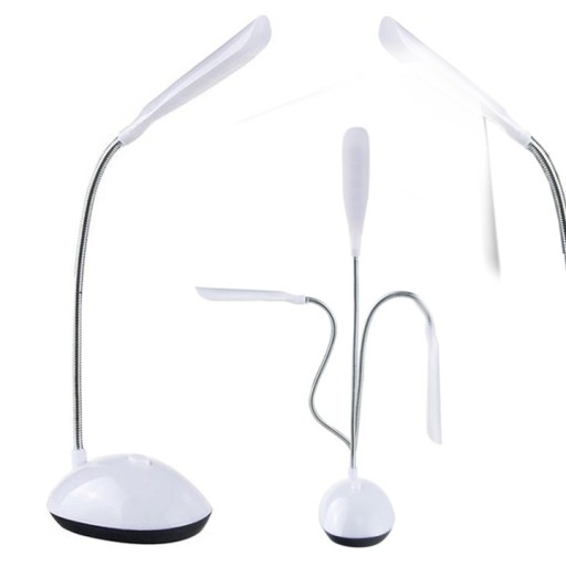 KOMPAKTNÁ LED STOLNÁ LAMPA, FLEXIBILNÁ, BIELA