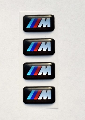 1 ks nálepka s logom BMW M-Power 3D na ráfiky, volant, 18x10, strieborná