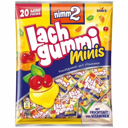 Śmiejżelki Mini Nimm2 Lach Gummi Fruit Jelly 20 ks 210g DE