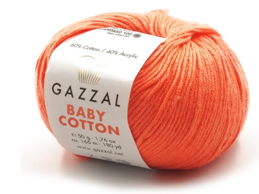 Baby Cotton Gazzal priadza 3459 neónovo oranžová