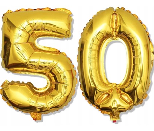 Fóliový balón číslo 50 narodeniny päťdesiatka VEĽKÁ ozdoba HEL 100cm