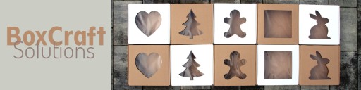 25x25x5 cm Krabička s okienkom štvorec Eco hnedá - Sada 5 ks