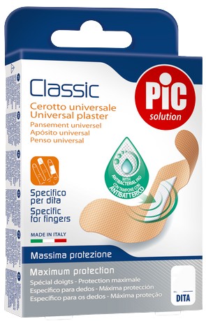 Antibakteriálne náplasti PIC Classic s obväzom 20 ks.