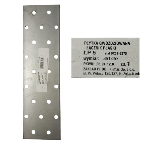 Plochá spojka LP-5 rozmery 50x180mm Skrutka-kov