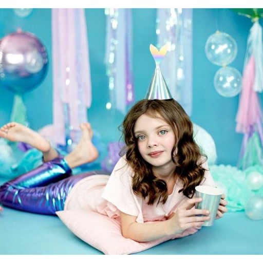 MERMAID papierové poháre, dúhové MERMAID, 6 ks