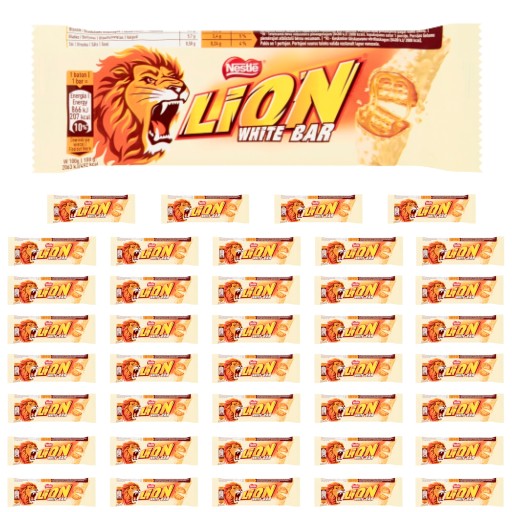 Lion White Plnená vafle s karamelom a pšeničnými vločkami v bielej poleve