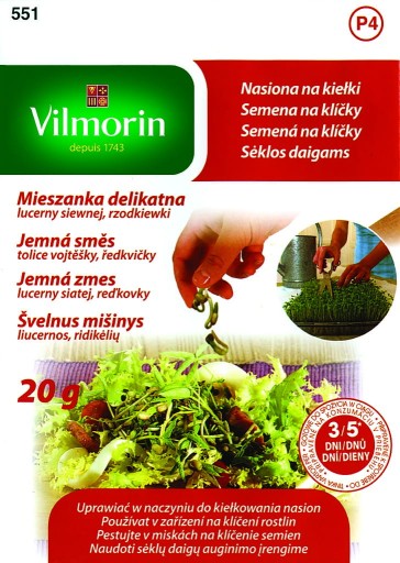Klíčky zmes jemnej lucerny a reďkovky 20g Vilmorin Garden