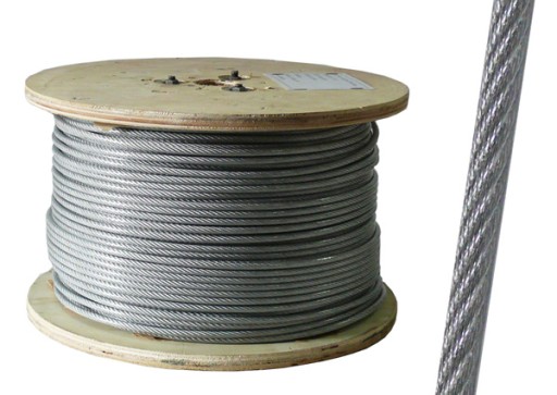 1m lano Oceľové lano PVC povlak 5mm 6x7+FC pozinkované - narezané na mieru