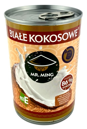 Mlieko Kokosové mlieko 400 ml Mr. Ming BEZ E-Pure Zloženie 17-19% tuku