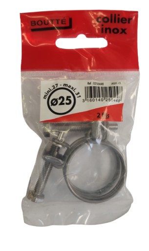PÁSKOVÁ SVORKA NEREZOVÉHO DRÔTU 27-31 2 ks. INOX