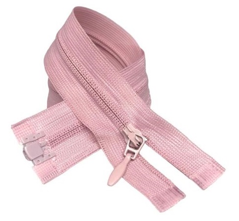Krytý zips, púdrová ružová, 35 cm