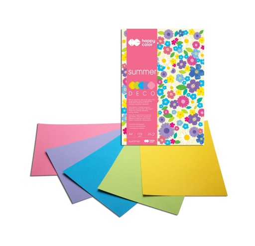 TECHNICKÝ BLOK A4 HAPPY COLOR 20 LIST 5 FAREB 170g/m2 STISKNUTIE