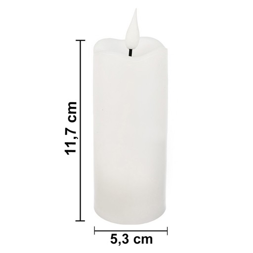 LED SVIEČKA, LAMPA NA AKUMULÁTOR, STREDNÁ SVIEČKA BIELA