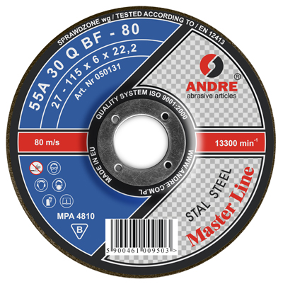 BRÚSNY KOTOUČ 27-125x4x22,2 95A30Q BF-80 STANDARD