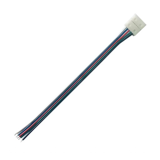 Rýchlospojka Jednostranný LED konektor s káblom pre RGBW pásiky 12 mm 15 cm