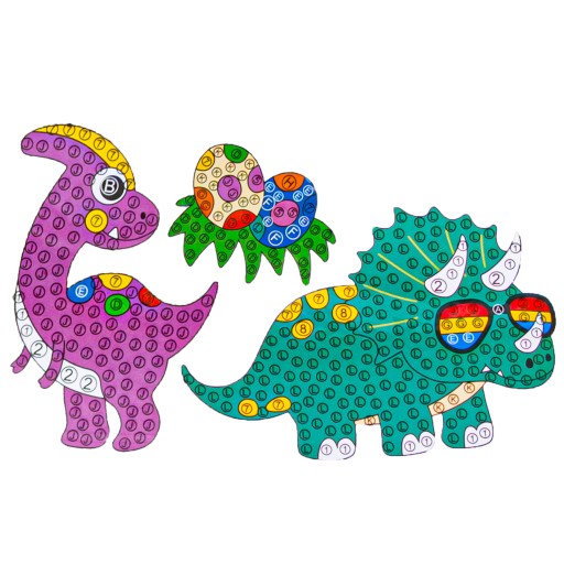 Nálepky DIAMANTOVÁ MOZAIKA DIAMANTOVÁ VÝŠIVKA NÁLEPKA DINOSAURS DINOSAUR