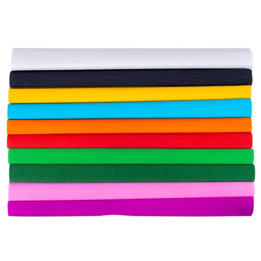 Krimpovaný krepový papier 20g/m2 sada 10 farieb 25x200cm ASTRA