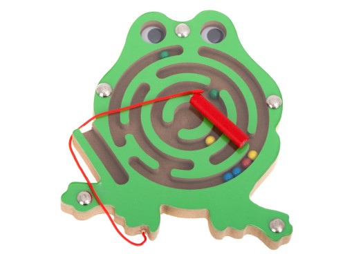 MAGNETICKÁ GUĽA LABYRINT DREVENÁ ŽABIA ZÁBAVKA