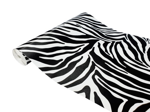 Biela a čierna dýhová fólia Zebra na nábytkové dvierka