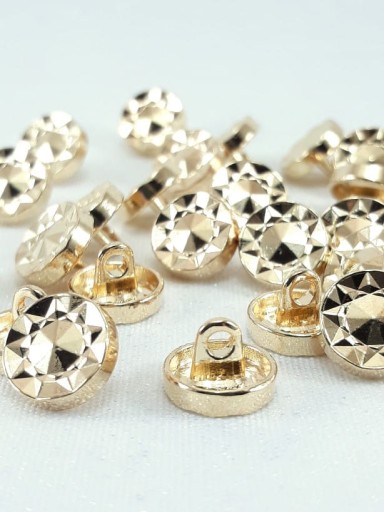 ZLATÝ GULÁTNY GEOMETRICKÝ KOVOVÝ GOMBÍK, 10MM
