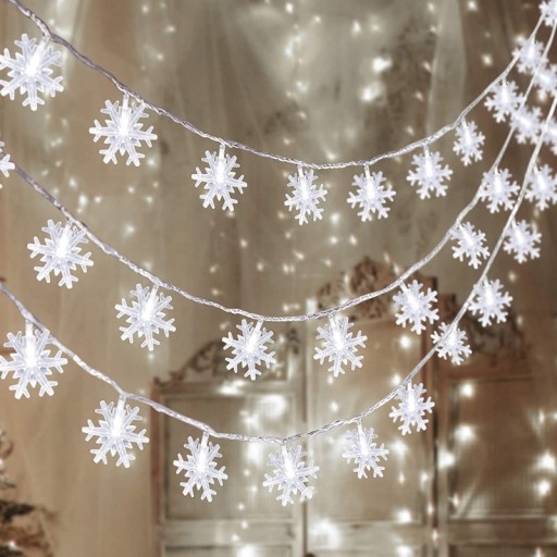 SNEHOBIELE LED VIANOČNÉ SVETLÁ, NA AKUMULÁTOROVÚ - 15 LED diód
