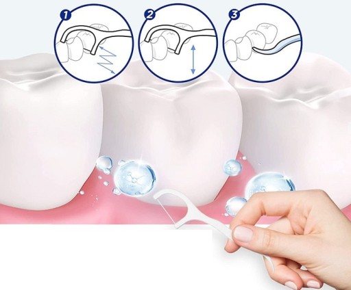 DENTAL Flosser ZUBNÉ PIKY S Flosser niťou na zuby s držiakom nite 30 ks
