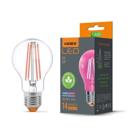 LED žiarovka na pestovanie rastlín, ohrev FILAMENT E27