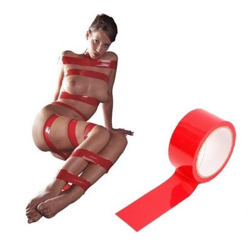 ČERVENÁ VINYLOVÁ BDSM LEPIACA PÁSKA 15 m