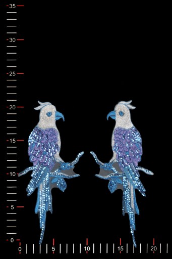 Zdobená večerná nášivka WA25099 PURPLE/BLUE
