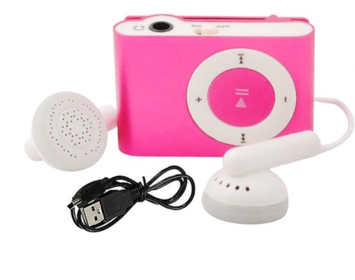 MP3 PREHRÁVAČ Čítačka kariet až do 32 GB RUŽOVÉ slúchadlá