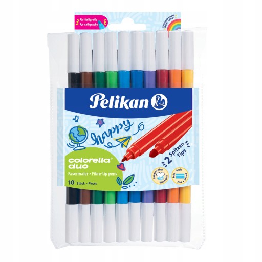 Umývateľné fixky pre deti 10 farieb Colorella Pelikan Double